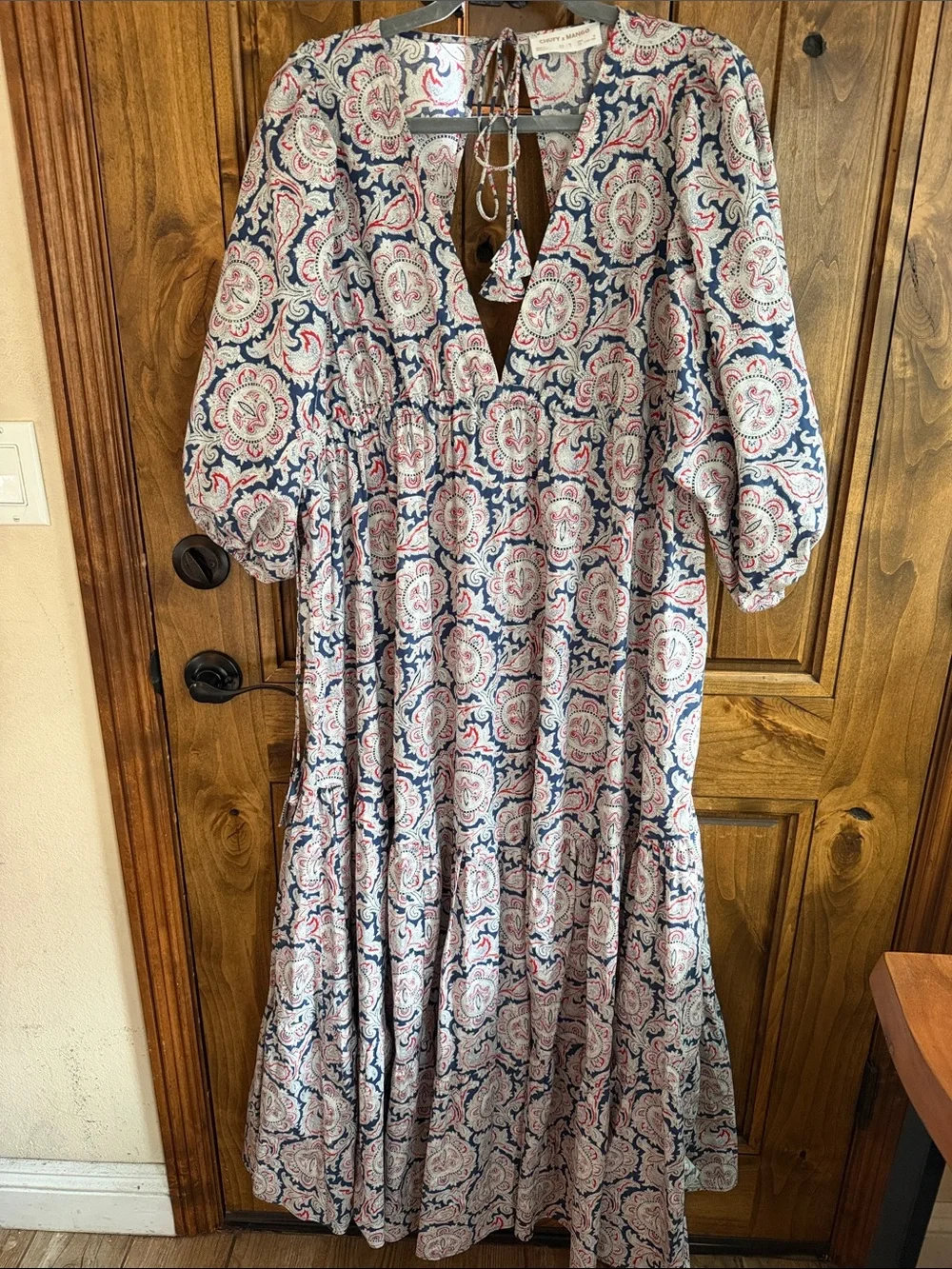 Chufy X Mango 

Chufy x Mango Bohemian Red & Blue Paisley Summer Maxi
Dress sz.M - Picture 5 of 5